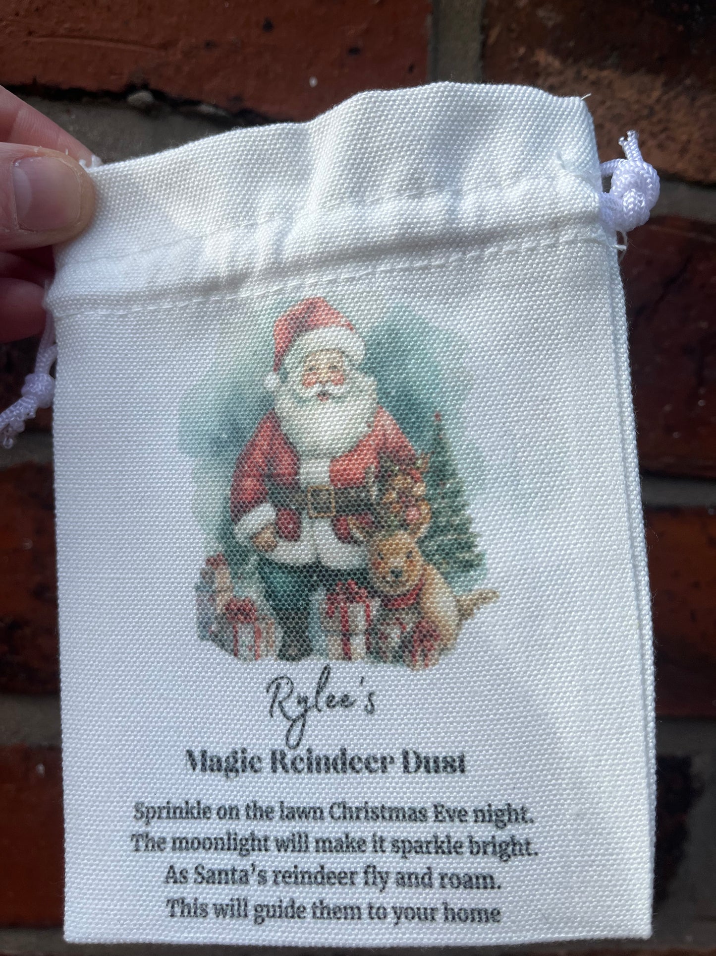 Personalised Reindeer Dust Bag