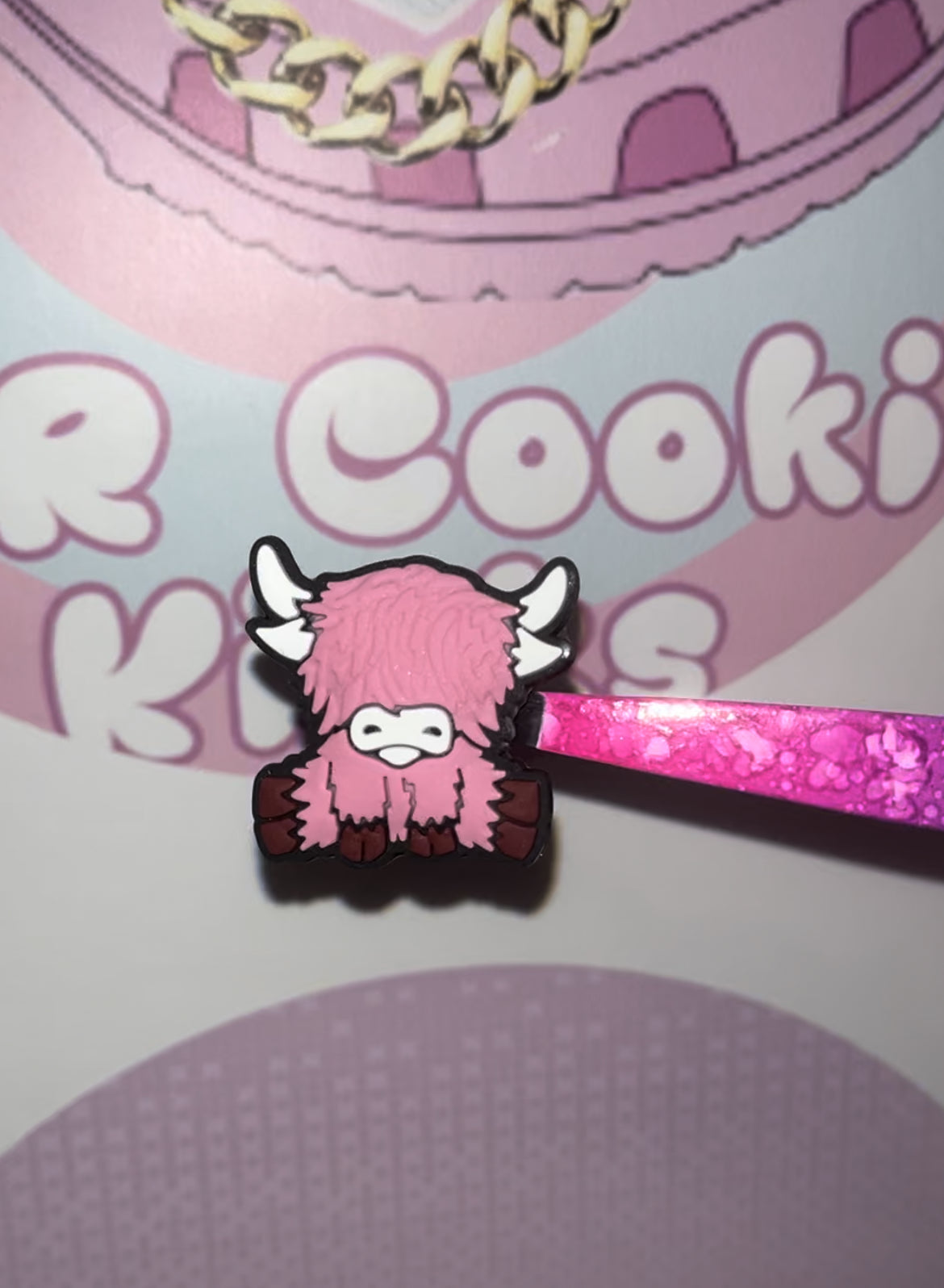 Pink Highland Cow Charm