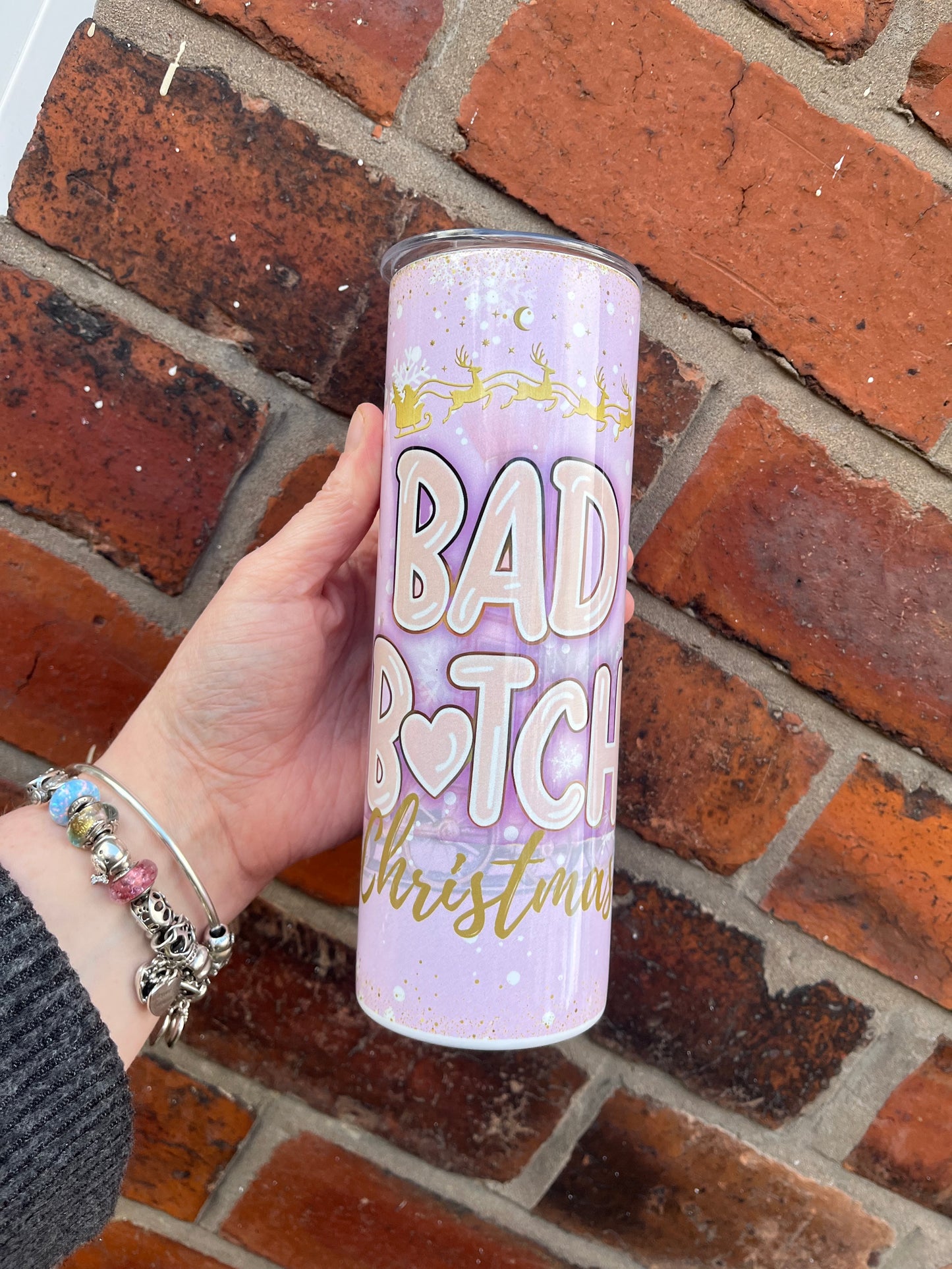 Pink Make Up Christmas Tumbler