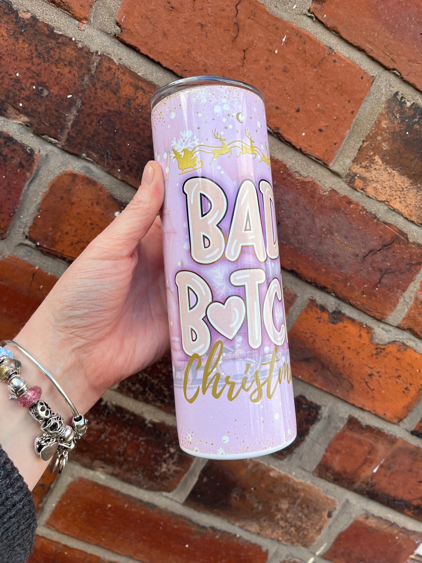 Pink Make Up Christmas Tumbler