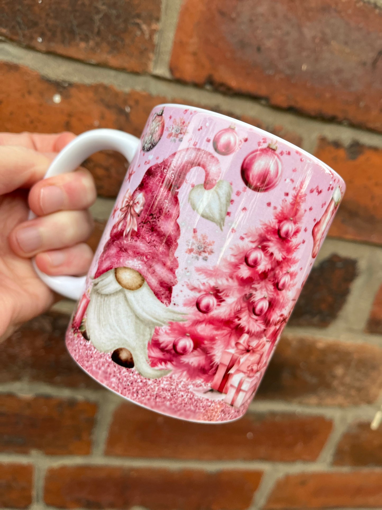 Pink Christmas Gonk Mug