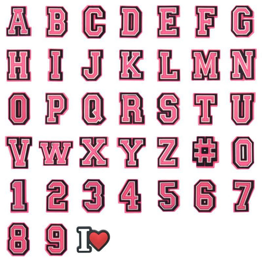 Pink & Black Letter Charm